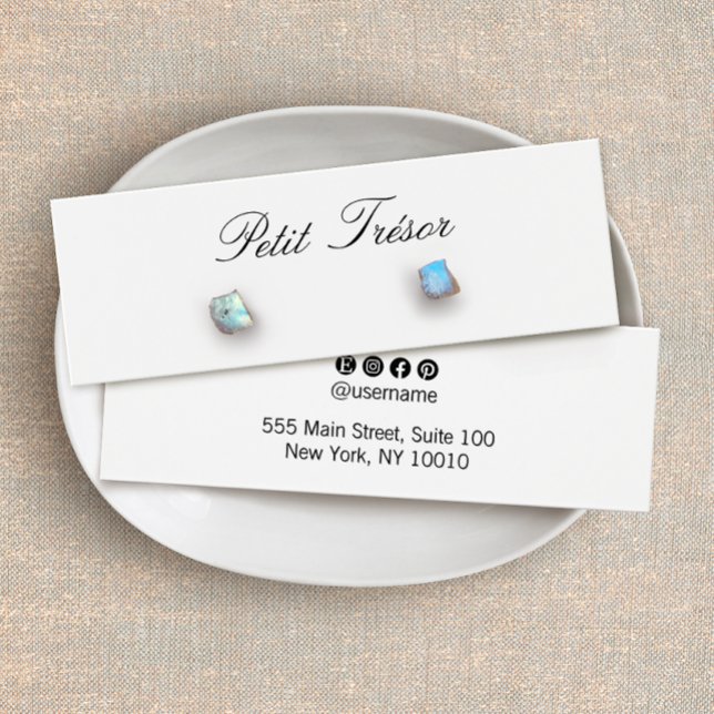 Cartes De Visite Élégant écran d'oreille de script Stud (Créateur téléchargé)