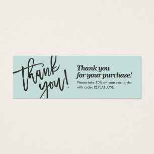 Cartes De Visite Élégant écriture manuscrite merci ment vert