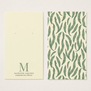 Cartes De Visite Élégant Foliage Green Cream Porte-Cartes