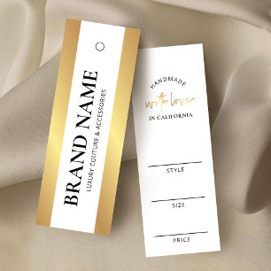 Cartes De Visite Élégant Gold Luxury Boutique Vêtements Prix Tag