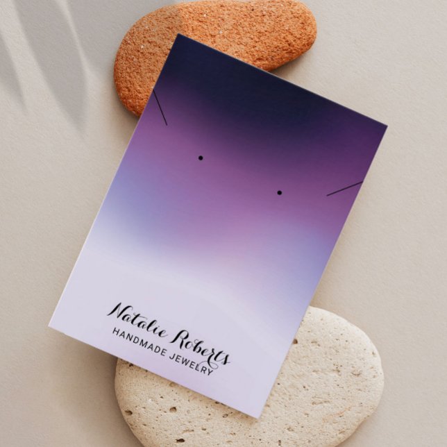 Cartes De Visite Élégant Gradient Purple Bijoux Écran d'oreille (Créateur téléchargé)
