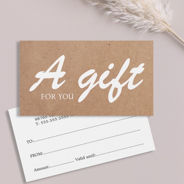 Cartes De Visite Élégant Kraft Blanc Imprimé Beauté Gras (Créateur téléchargé)
