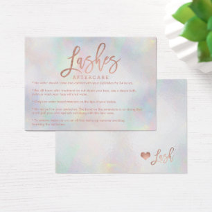Cartes De Visite Élégant lashes soins rose perle d'or nacre