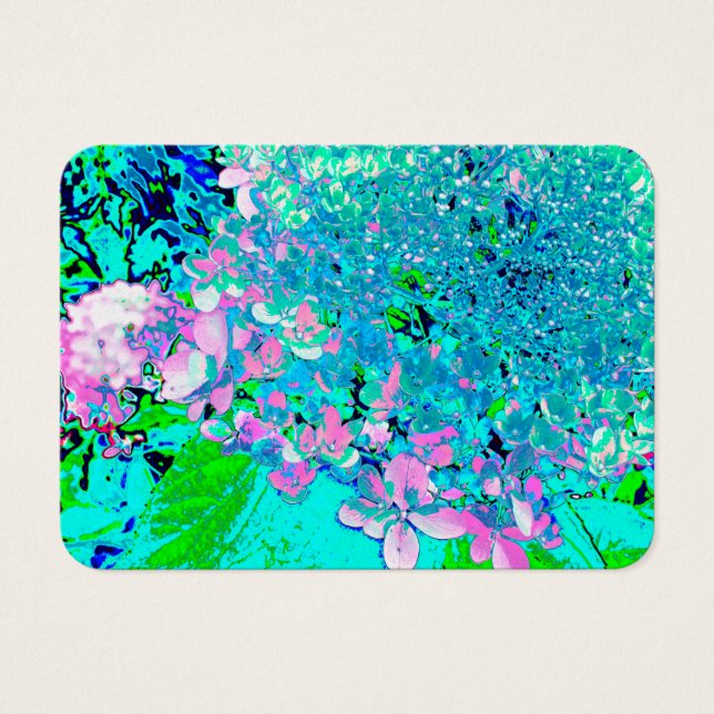 Cartes De Visite Élégant Limelight rose et bleu Hydrangea (Devant)
