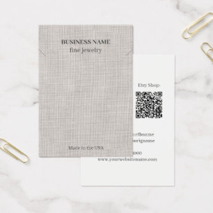 Cartes De Visite Élégant Linge QR Code Bijoux Collier d'affaires