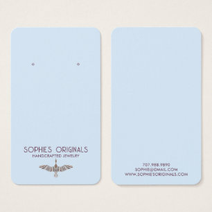 Cartes De Visite Élégant logo d'oiseau gris bleu