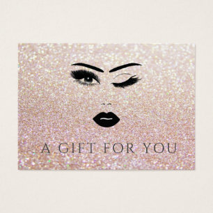 Cartes De Visite Elégant luxe moderne visage de fille glittery