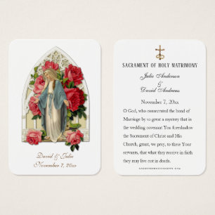 Cartes De Visite Elégant Mariage catholique Favoriser Virgin Mary C