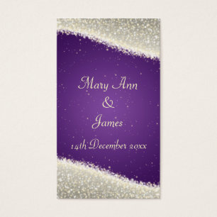 Cartes De Visite Elégant Mariage Favor Tag Dazzling Étincelles Purp