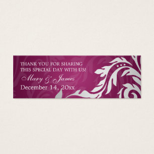 Cartes De Visite Elégant Mariage Favor Tag Plum Tourbillonnant