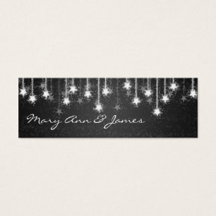 Cartes De Visite Elégant Mariage Favor Tag Shimmering Stars Black