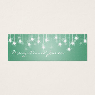 Cartes De Visite Elégant Mariage Favor Tag Shimmering Stars Mint