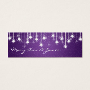 Cartes De Visite Elégant Mariage Favor Tag Shimmering Stars Purple
