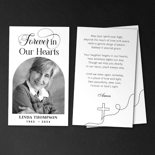 Cartes De Visite Elégant Mémorial Pour Toujours Dans Notre Coeur Ca (Créateur téléchargé)