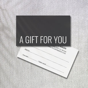 Cartes De Visite Élégant minimaliste gris foncé Gras blanc