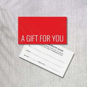 Cartes De Visite Élégant minimaliste rouge blanc gras