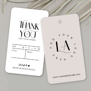 Cartes De Visite Élégant moderne prix des vêtements Étiquette logo