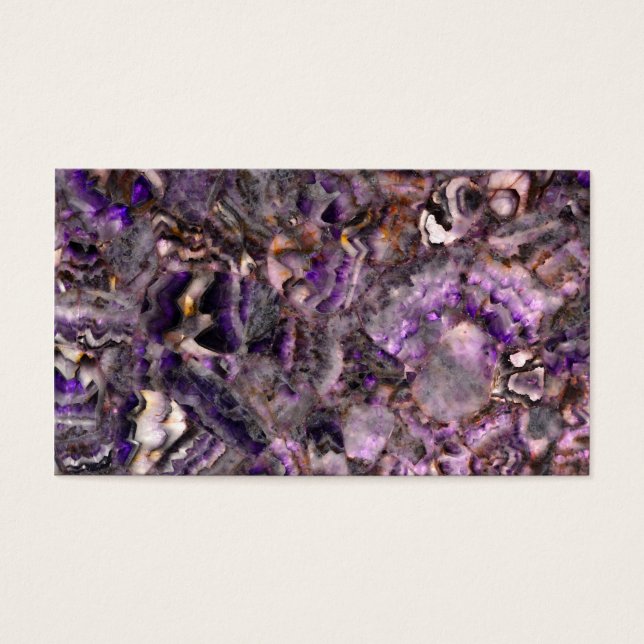 Cartes De Visite Elégant motif en marbre de pierre de quartz violet (Devant)