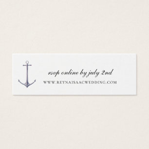 Cartes De Visite Elegant Nautical Ancre Site Mariage RSVP