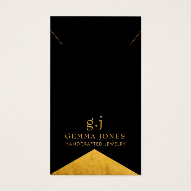 Cartes De Visite Elégant or BlackGold Foil bijouterie (Devant)