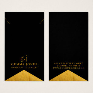 Cartes De Visite Elégant or BlackGold Foil Edge collier bijouterie