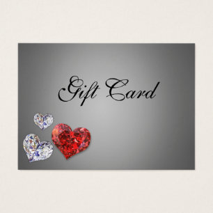 Cartes De Visite Élégant Precious Diamond Hearts Certificat cadeau