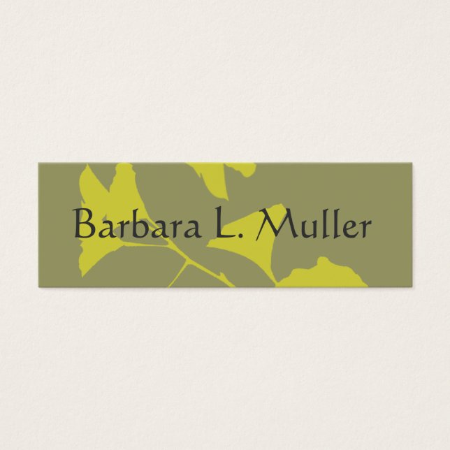 Cartes De Visite Élégant professionnel Feuilles Ginkgo brillant (Devant)