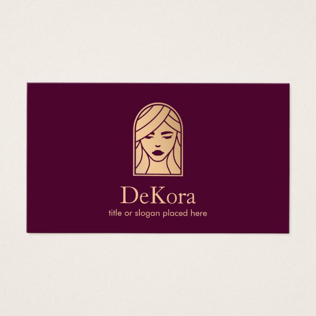 Cartes De Visite Elégant Rose Bourgogne Gold Face (Devant)