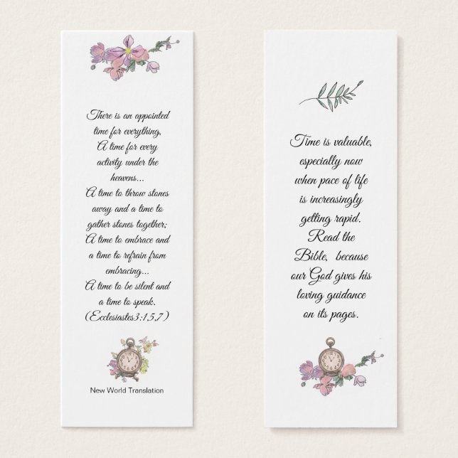 Cartes De Visite Élégant rose Floral Religieux Bible Sagesse (Devant & derrière)