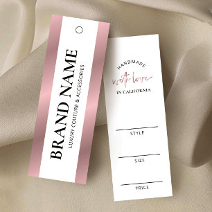 Cartes De Visite Élégant Rose Gold Vêtements Boutique Hang Tag Étiq