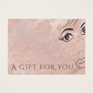 Cartes De Visite Elégant rose moderne en marbre doré visage fille