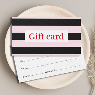 Cartes De Visite Élégant Rose moderne noir blanc rayures