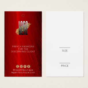 Cartes De Visite Élégant Ruby Rouge Vêtements Prix tag avec logo
