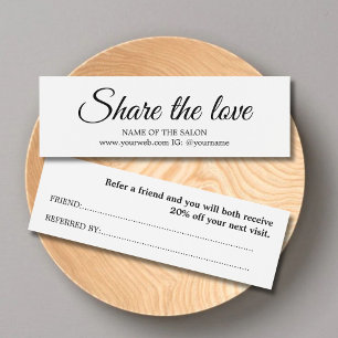 Cartes De Visite Élégant salon de beauté noir blanc simple