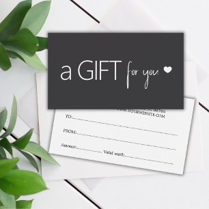 Cartes De Visite Élégant salon de coeur blanc gris foncé