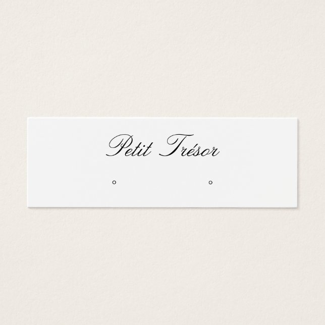 Cartes De Visite Elegant Script  Stud Earring Display (Devant)