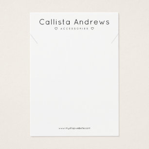 Cartes De Visite Élégant simple Coeurs Noirs Blancs Écran de collie