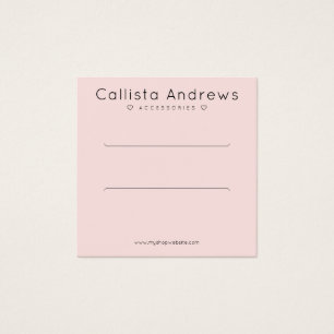 Cartes De Visite Élégant simple rose Coeur Noir Écran Clip