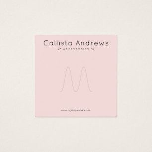 Cartes De Visite Élégant simple rose Coeurs Noirs Écran