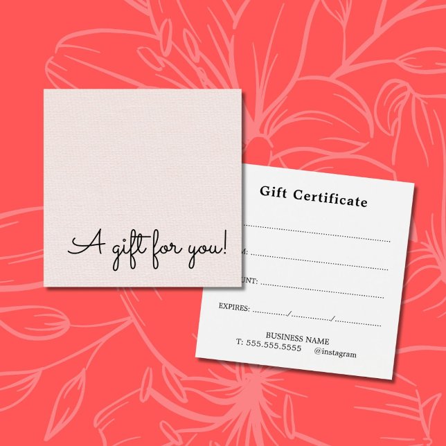 Cartes De Visite Elegant  Simple Texture Rose Beauty Salon (Créateur téléchargé)