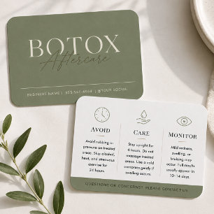 Cartes De Visite Élégant Soin Minimaliste Après Botox Sage