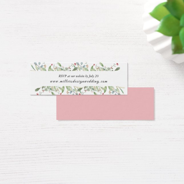 Cartes De Visite Elégant verdure Eucalyptus Feuille Mariage site (Bureau)