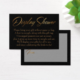 Cartes De Visite Élégante carte-cadeau OR & Black pour douche