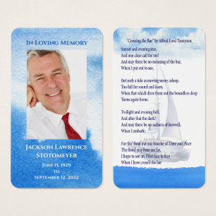 Cartes De Visite Elégante cérémonie funéraire nautique de la vie