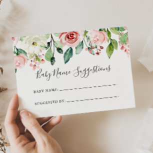 Cartes De Visite Elégante Dainty Floral Baby Name Suggestions Card