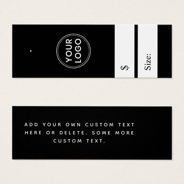 Cartes De Visite Élégante étiquette de blocage de prix noir (Devant & derrière)