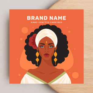 Cartes De Visite Élégante femme créatrice de bijoux Porte-oreilles