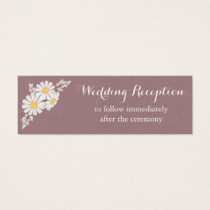 Cartes De Visite Elégante Fleur Blanche Marguerite Réception de mar
