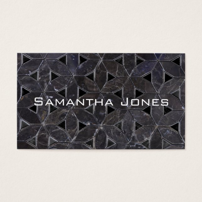 Cartes De Visite Élégante fleur gris foncé de la vie motif (Devant)