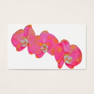 Cartes De Visite Elégante florale orange rose orchidées